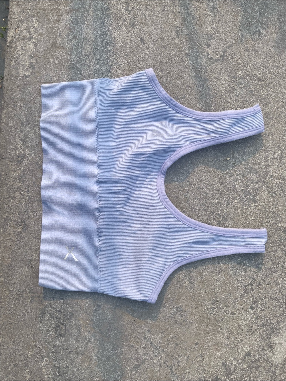 Capezio Lavender Ribbed Kids Sports Crop Top
